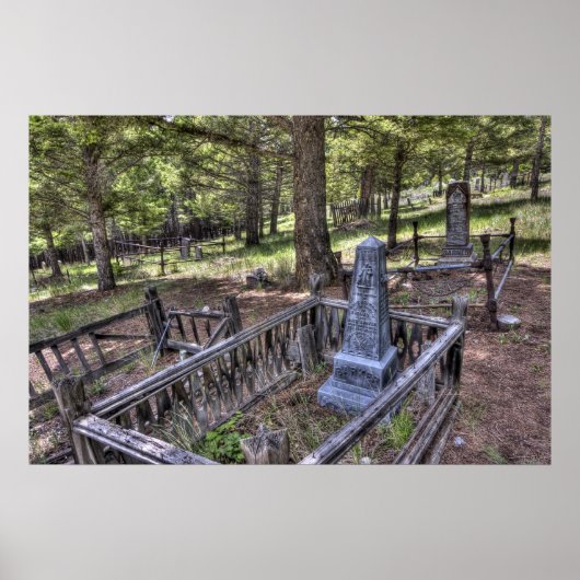 Elkhorn Ghost Town Cemetery - Montana Poster (Voorkant)