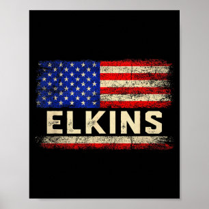 Elkins Achternaam Shirt Elkins Naam Amerikaanse Vl Poster
