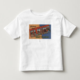 Elkins, West Virginia - Grote Letter-scènes Kinder Shirts