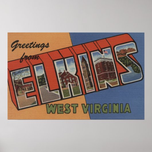 Elkins, West Virginia - Grote Letter-scènes Poster (Voorkant)