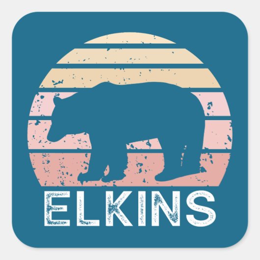 Elkins West Virginia Retro Beer Vierkante Sticker (Voorkant)