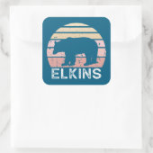 Elkins West Virginia Retro Beer Vierkante Sticker (Tas)