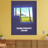 Elko County Nevada-kaart Canvas Afdruk (Insitu (Woonkamer))