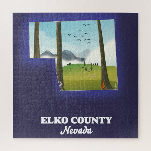 Elko County Nevada kaart Magneet Legpuzzel (Verticaal)