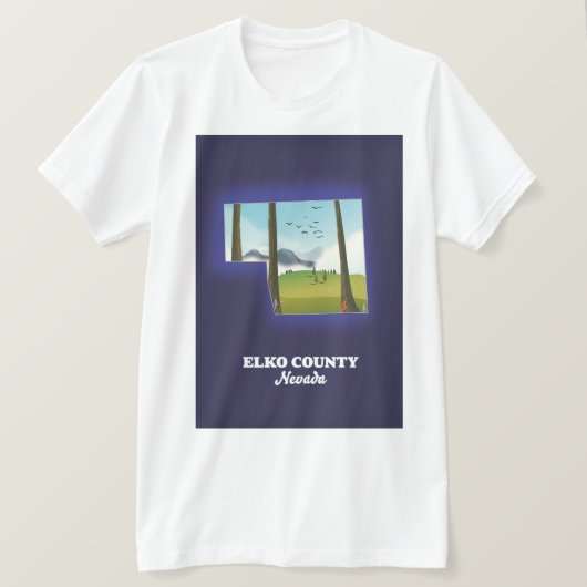 Elko County Nevada kaart T-shirt (Design voorkant)