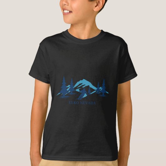 Elko Nevada Ski Resort Skiër T-shirt (Voorkant)