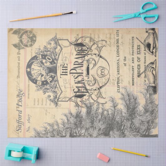 Elks Ephemera Tissue Paper Tissuepapier (Craft)