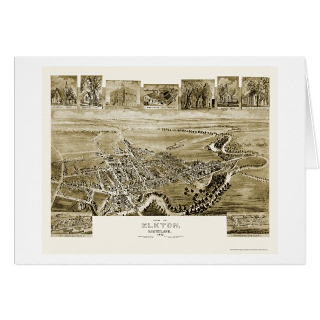 Elkton, MD Panoramic Map - 1907 (Voorkant Horizontaal)