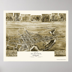 Elkton, MD Panoramic Map - 1907 Poster