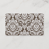 Ella #2 Chic Brown Damask Visitekaartjes (Achterkant)