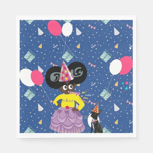 Ella B. Jenkins party servet blauw (Voorkant)