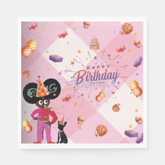 Ella B. Jenkins Roze feestservetten Servet (Voorkant)