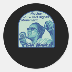 Ella Baker Portret - Moeder van de Burgerrechten M Ronde Sticker