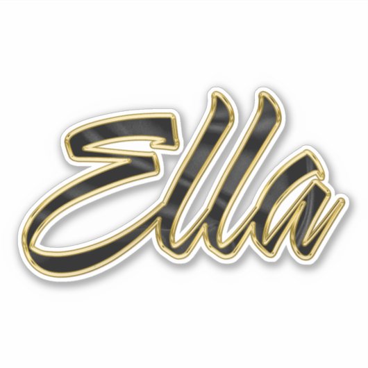 Ella black gold Lettering Aufkleber Sticker (Voorkant)