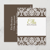 Ella Brown Damask Chic Briefkaart Verticaal (Voorkant / Achterkant)