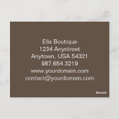 Ella Brown Damask Chic Briefkaart Verticaal (Achterkant)