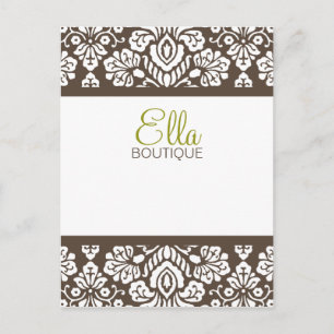 Ella Brown Damask Chic Briefkaart Verticaal