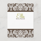 Ella Brown Damask Chic Briefkaart Verticaal (Voorkant)