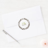 Ella Brown Damask Chic Ronde Sticker (Envelop)