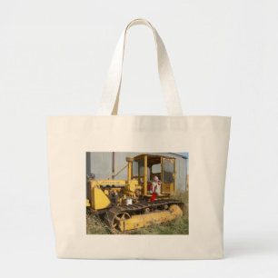 Ella controleert boerderij apparatuur Grote Canvas Tote Bag