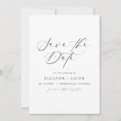 ELLA Elegant Minimalistisch Script Foto Bewaar de  Kaart (Voorkant)