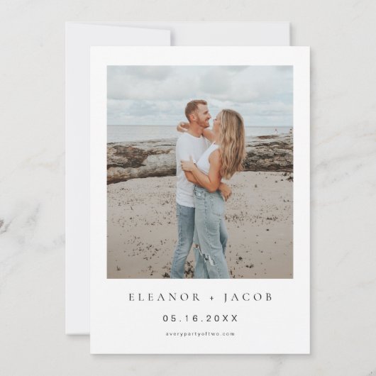 ELLA Elegant Minimalistisch Script Foto Bewaar de  Kaart (Achterkant)