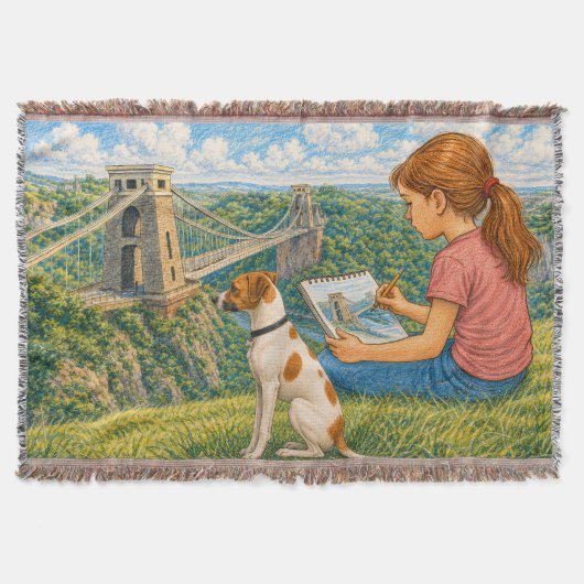 Ella en Bella tekenen Clifton Suspension Bridge Deken (Voorkant)