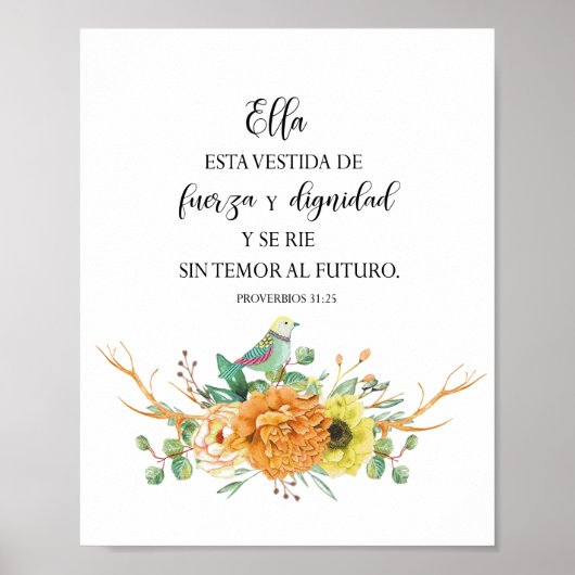 Ella esta vestida de fuerza y dignidad Póster Poster (Voorkant)