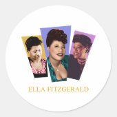 Ella Fitzgerald Ronde Sticker (Voorkant)