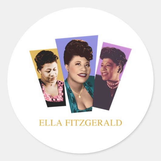 Ella Fitzgerald Ronde Sticker (Voorkant)