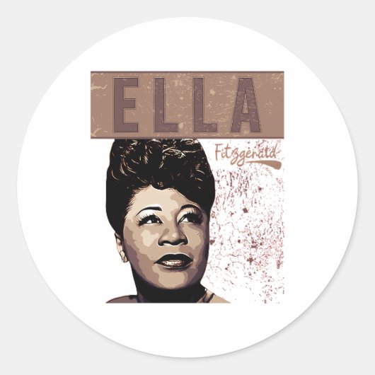 Ella Fitzgerald Ronde Sticker (Voorkant)
