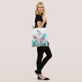 Ella Floral Monogram Tote Bag (Op model)