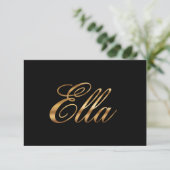 Ella gold Design Lettering Karte (Staand voorkant)