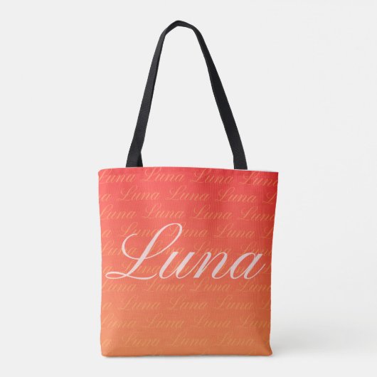 Ella Herhalende Naam Patroonontwerp Tote Bag (Achterkant)
