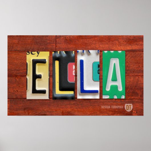 ELLA Licentie Bord Lettering Name Sign Poster (Voorkant)
