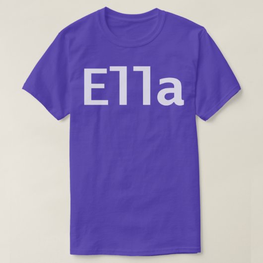 Ella Minimale Typografie Witte Tekst T-shirt (Design voorkant)