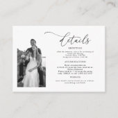 ELLA Moderne foto bruiloft Details Informatiekaartje (Voorkant)