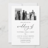 ELLA Moderne Fotocollage Trouwen Kaart (Voorkant)