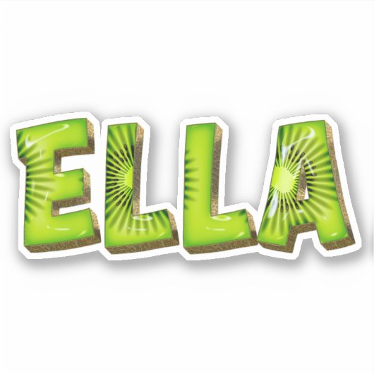 Ella Name Kiwi Design Aufkleber Sticker (Voorkant)