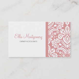 Ella Pink Damask Chic Visitekaartje
