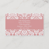 Ella Pink Damask Chic Visitekaartje (Achterkant)