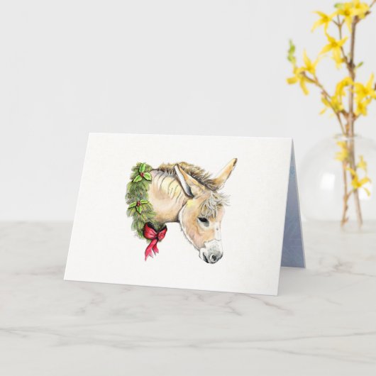Ella the Christmas Donkey Kaart (Gele Bloem)