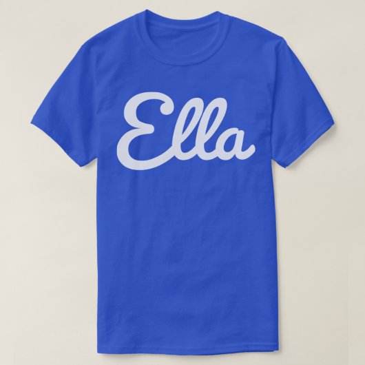 Ella Typografie Wit Cursief Script T-shirt (Design voorkant)