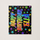 "ELLA" voornaam, geun "HAPPY BIRTHDAY" Legpuzzel (Verticaal)