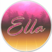 Ella Vorname Name golden pink Aufkleber Sticker (Voorkant)