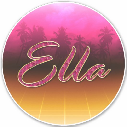 Ella Vorname Name golden pink Aufkleber Sticker (Voorkant)