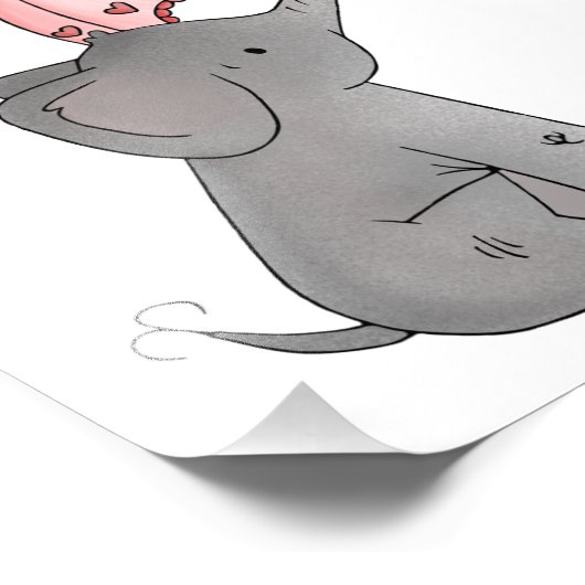 Ella's Umbrella Elephant Print Foto Afdruk (Hoek)