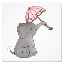 Ella's Umbrella Elephant Print Foto Afdruk
