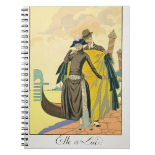 Elle et Lui, 1921 (pochoir print) Notitieboek