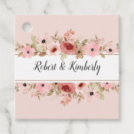 ELLE roze bloem elegante bruiloft Bedankjes Labels